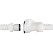 Acetal Miniature Quick Connect Tube Fitting, Barbed Coupler, Tube ID
