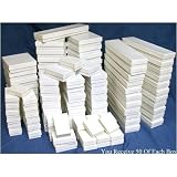 250 White Jewelry Display Cotton Boxes Gift Box Set