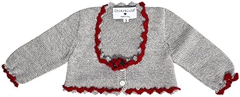 Chiaraluna; Baby Cropped Cardigan NY - 12 Months Up To 12 Kgs / 26 Pounds 86 cms / 33 Inches