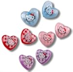 Kn�pfe f�r Kinder Herz mit Katze Lila...