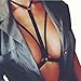 Hunputa Alluring Womens Harness Bra Elastic Cage Bra Strappy Hollow Out Bra Bustier (S, Black)