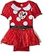 Disney Baby Baby-Girls Newborn Minnie Mouse Character Theme Bodysuit with Tutu Skirt, Red, 6-9 Months