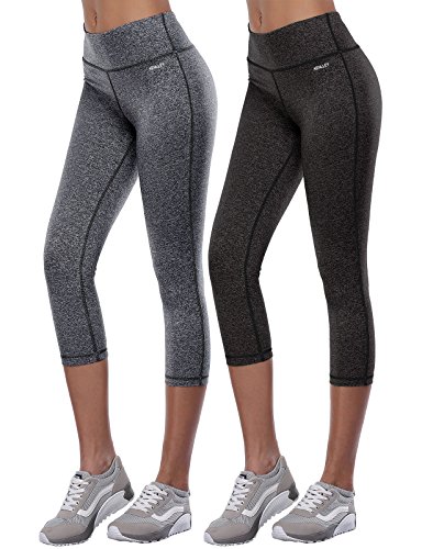 Aenlley Women's Activewear Yoga Pants High Rise Slim Fit Tights Cropped Capris