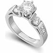 14K White Gold Diamond Engagement Ring Semimount - CENTER STONE NOT INCLUDED - 0.54 Ct.