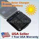 Moblie Power Station 1900mAh High Capacity External Battery & Solar Charger For Apple iPhone 4 3G 3Gs, iPod Touch and more.