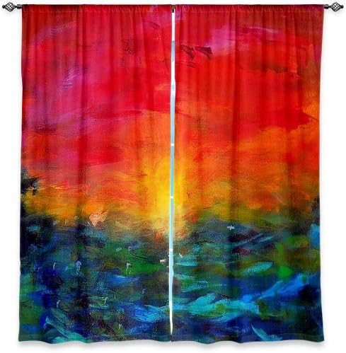 Window Curtains Unlined from DiaNoche Designs Artistic, Stylish, Unique, Decorative, Fun, Funky, Cool by Jackie Phillips Rainbow Sunset
