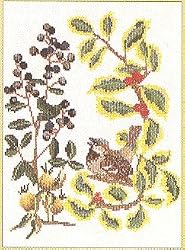 Thea Gouverneur Holly Berry Bird Cross Stitch Kit 911