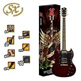 Produkt-Bild: SX E-Gitarren-Set / SG-Style weinrot / 10W Amp / GigBag / viel Zubeh&ouml;r / EG3K-TWR