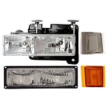 1988-1998 Chevy Full Size Headlights  w Signal & Side Maker Lights (Clear) by Matrix