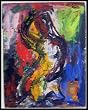 Untitled 1959 Figurative Oil Painting By Listed Artist Judith Deim (Barbara Stevenson) with Figurative Oil Painting By Carmel Artist Victor Di Gesu on Reverse - Unframed Artwork