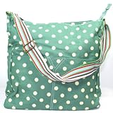 Kirsty Polka Dot Print Slouchy Crossbody Bag in Vintage Green