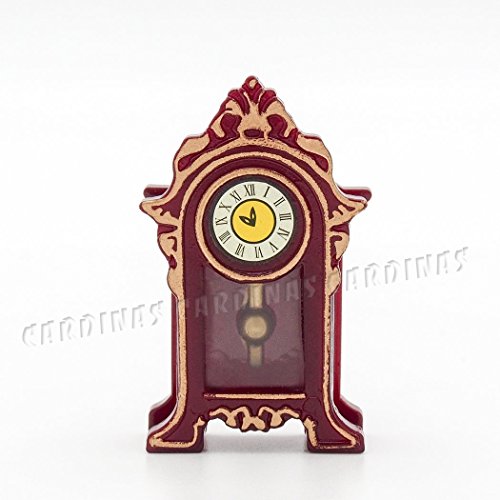 Odoria 1:12 Vintage Pendulum Clock Antique Grandfather Clock Miniature Dollhouse Furniture Accessories