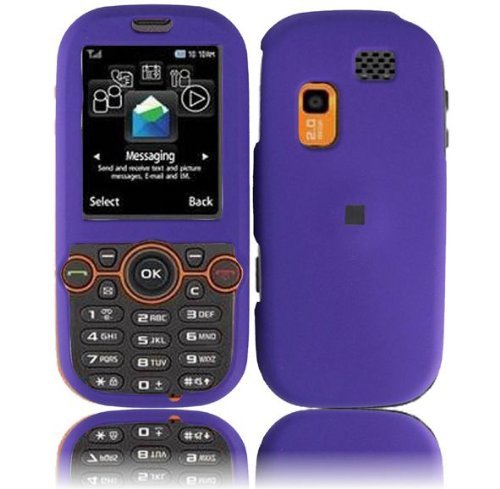 Purple Rubberized Hard Faceplate Cover Phone Case for Samsung Gravity 2 T469 T404G