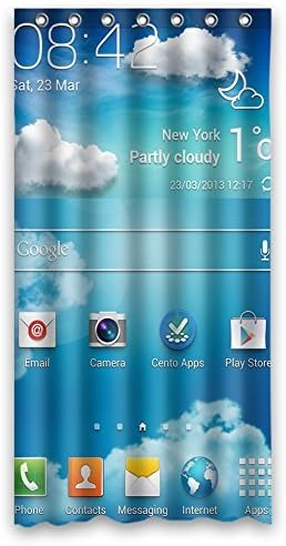 Customized Unique Smartphone Interface Design Waterproof Polyester Fabric Bathroom Custom Shower Curtain 36 inch x 72 inch