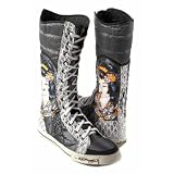 Ed Hardy Geisha Shins Women's High Top Silver Glitter Sneakers (8)