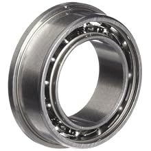 Dynaroll Precision Miniature Ball Bearing, ABEC-5, Open, Flanged, Stainless Steel