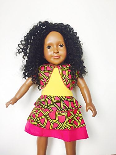 Pink African Print Dress for 18" Inch Dolls