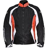 AGV Sport Bella Women's Textile Sports Bike Motorcycle Jacket w/ Free B&F Heart Sticker Bundle - Black/Red / Large