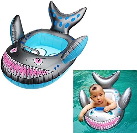 Justtrue Thicken Green PVC Baby'S Shark Shape Swimming Float Seat Ring