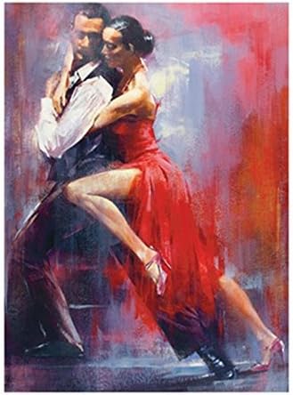 100% Hand Painted Canvas Oil Painting for Wall Art Decor, Tango Oil Painting, Framed, Ready to Hang