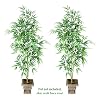 TWO 7' Bamboo Artificial Trees with Shoots, with No Pot