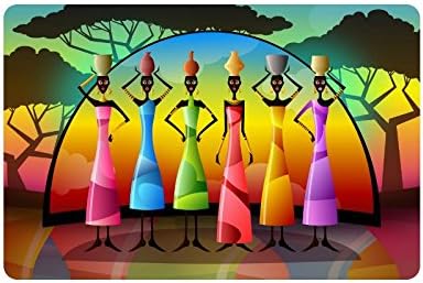 African Women Doormat Entrance Mat Floor Mat Rug Indoor/Outdoor/Front Door/Bathroom Mats Rubber Non Slip Size 23.6 x 15.7 inches