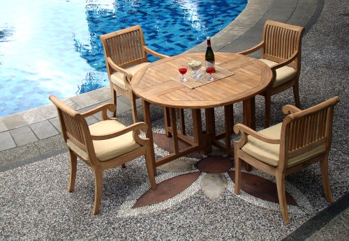New 5 Pc Swank Grade-A Teak Dining Set - 48
