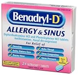 Benadryl-D Allergy & Sinus, 24-Count Ultra-Tabs (Pack of 4)