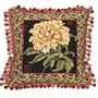 123 Creations C268.16x16 inch Peony with Leopard Border Needlepoint Pillow - 100 Percent Wool