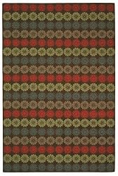 3'9" x 5'9" Rectangular Safavieh MSR2368B-4 Mulberry Color Hand Hooked Chinese "Martha Stewart Collection" Solar Garden Design Rug