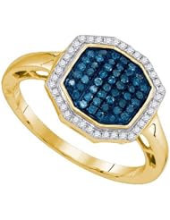 0.33CTW BLUE DIAMOND FASHION RING
