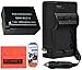 DMW-BLC12 Battery and Battery Charger for Panasonic Lumix DMC-GH2 DMC-G5 DMC-FZ200 + LCD Screen Protectors + Cleaning Cloth