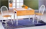 Solid Natural/White Drop Leaf Farm Table