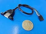 取付穴付接続端子＜USBネジ穴付　USB　A　メス⇔　2.54mmピッチ5Pソケット＞　1個　コード長　約220mm＜usb-150＞