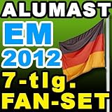 Aluminium Fahnenmast 6,20 Meter - Aktionsangebot zu EM 2012: inkl. 7-tlg. Fan-SET (Große Fahne + Kappe + 2 Spiegel-Fahnen + Schminkset + 2 x Autofahnen)