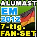 Aluminium Fahnenmast 6,20 Meter - Aktionsangebot zu EM 2012: inkl. 7-tlg. Fan-SET (Gro�e Fahne + Kappe + 2 Spiegel-Fahnen + Schminkset + 2 x Autofahnen)