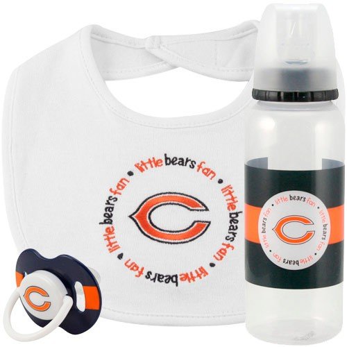 Chicago Bears 3-Piece Pacifier, Bib & Bottle Gift Set