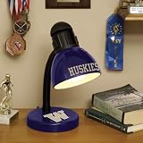 WASHINGTON HUSKIES Team Logo DESK LAMP (14.5 Tall x 6 Wide) with High Gloss Baked-Enamel Finish