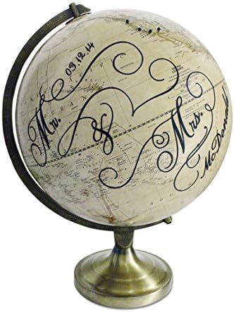 Custom "Wedding Mr. and Mrs." Travel Push Pin Globe