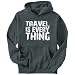 Hoodie Mens Dark Silver " Travel is everything " Hobbies XXX-Large