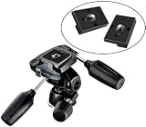 Manfrotto 804RC2 Basic Pan Tilt Head with Quick Release Plate with Two Replacement Quick Release Plates for the RC2 Rapid Connect Adapter