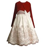 Size-6 BNJ-9485X 2-Piece RED IVORY SEQUIN FLOWER BORDER ORGANZA Dress/Jacket Special Occasion Flower Girl Holiday Party Set,X39485 Bonnie Jean LITTLE GIRLS Size-6 BNJ-9485X 2-Piece RED IVORY SEQUIN FLOWER BORDER ORGANZA Dress/Jacket Special Occasion Flower Girl Holiday Party Set,X39485 Bonnie Jean LITTLE GIRLS