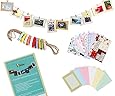 Bundle Monster Wall Deco DIY Paper Photo Frame with Mini Clothespins and Stickers - Fits 4"x 6" Pictures (1, Multi-color)