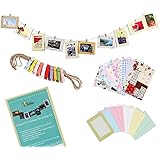 Bundle Monster Wall Deco DIY Paper Photo Frame with Mini Clothespins and Stickers - Fits 4"x 6" Pictures (1, Multi-color)