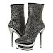 Crystallove Allover Rhinestone Inset Platform Ankle Boots BLACK
