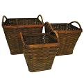 Set of 3 Square Bamboo Baskets