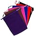 Pack of 6 Color Soft Velvet Pouches with Drawstrings for Jewelry Gift Packaging, 15x20cm
