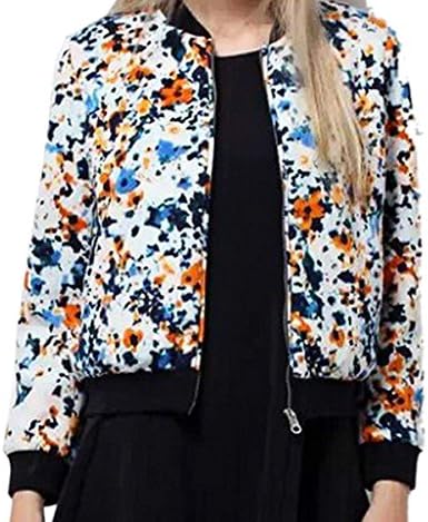 Zeagoo® Womens Vintage Ethnic Crew neck Floral Print Short Jacket Suit Coat
