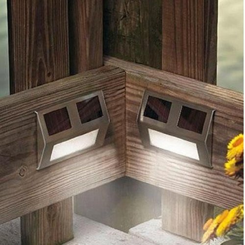 Solar Wedge Lights for Stairways Path Deck Accent Lighting - SET of 2 Solar Wedge Lights for Stairways Path Deck Accent Lighting - SET of 2