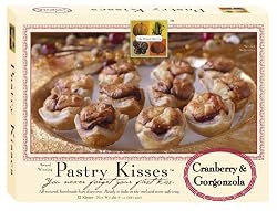 The Perfect Bite Co  Pastry Kisses- Cranberry Gorgonzola, 12 Count Tray, 8-Ounce Box (Pack of 4)